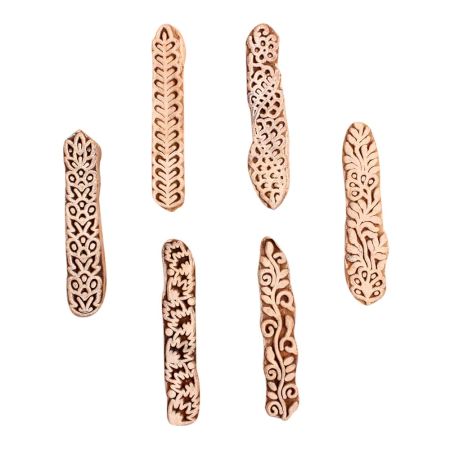 Set of 6 Piece New Mix Wooden Printing Block